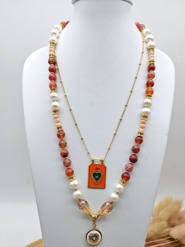 Collier agate de feu