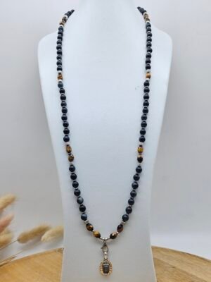 Collier long œil de faucon