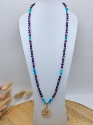 Collier long améthyste