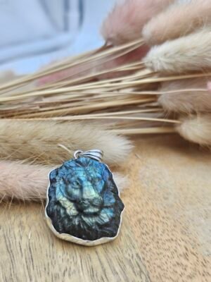 Pendentif Lion labradorite