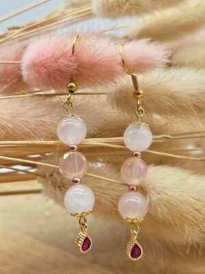 Boucle d'oreille octobre rose